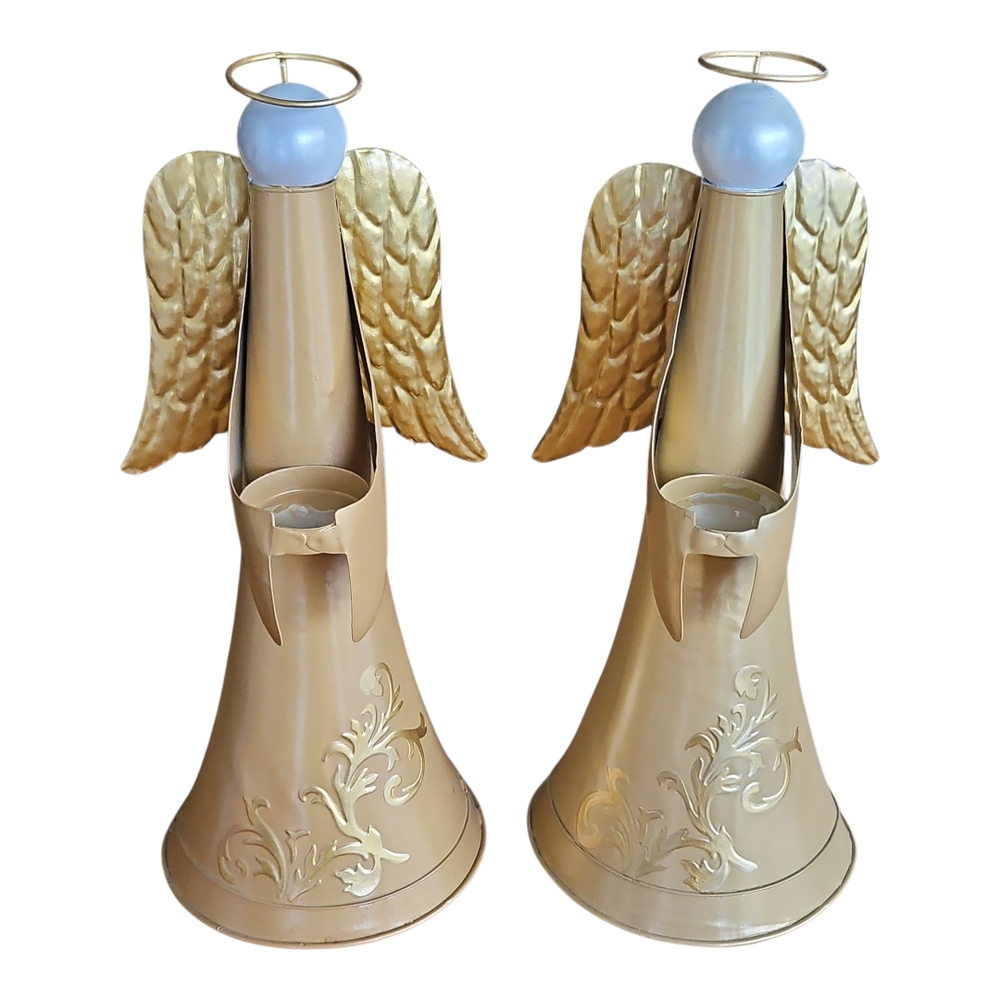 Gold Angel Candle Holders